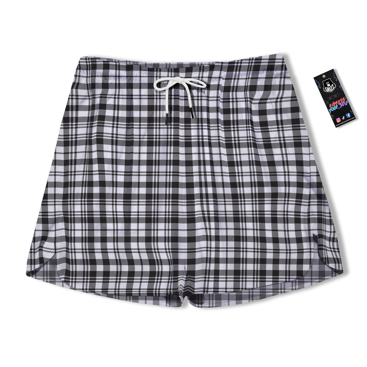 Scottish Tartan Black Watch Print Men's Running Shorts-grizzshop