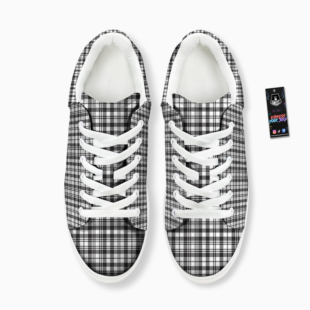 Scottish Tartan Black Watch Print Platform Shoes-grizzshop
