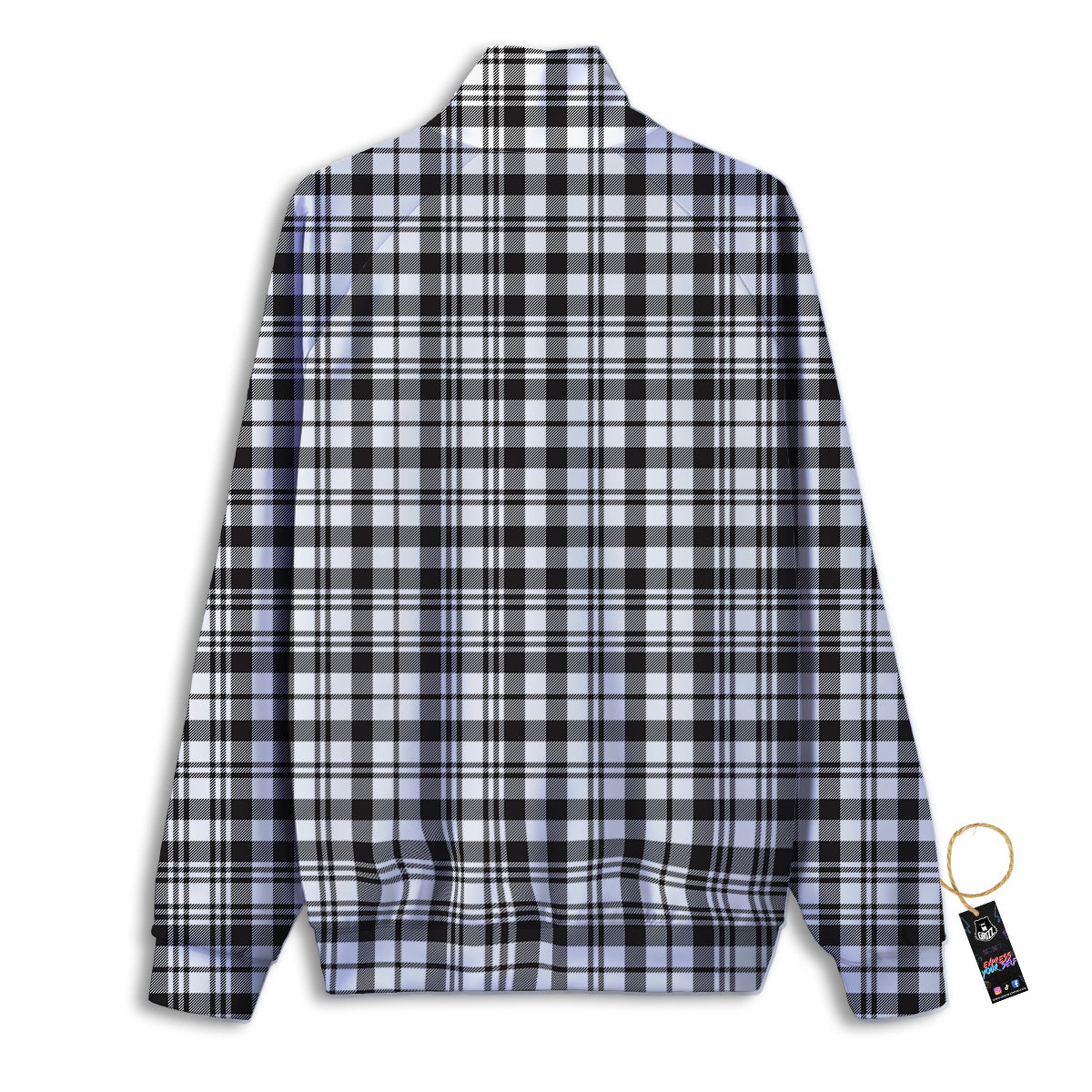 Scottish Tartan Black Watch Print Track Jacket-grizzshop
