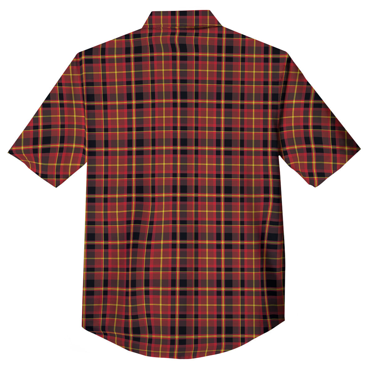 Scottish Tartan Clan Wallace Print Button Up Shirt-grizzshop