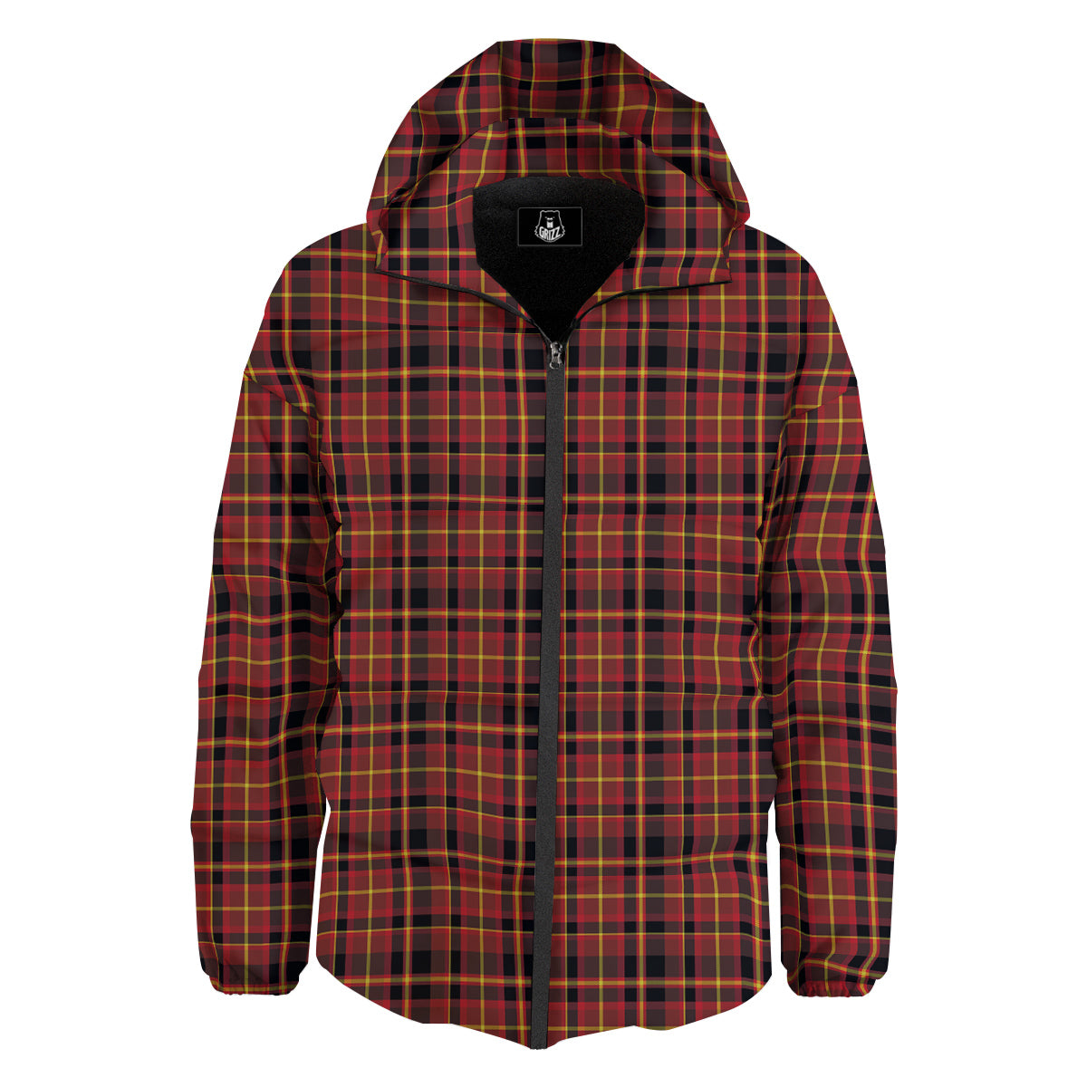 Scottish Tartan Clan Wallace Print Down Jacket-grizzshop