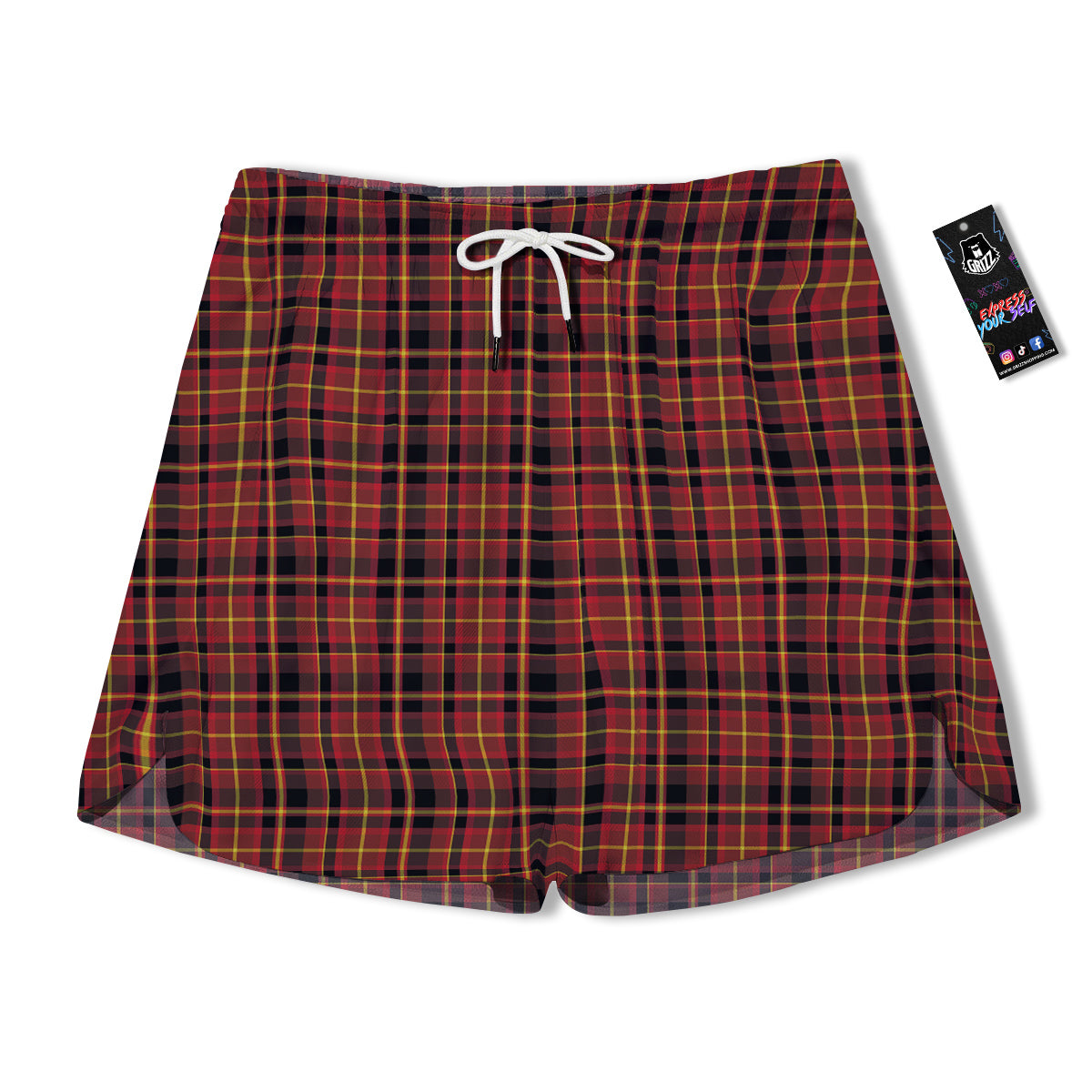 Scottish Tartan Clan Wallace Print Men's Running Shorts-grizzshop