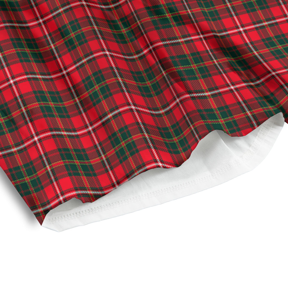 Scottish Tartan Green And Red Print Men's Athletic Shorts