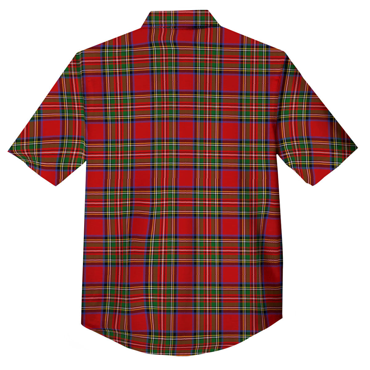 Scottish Tartan Pixel Stewart Print Pattern Button Up Shirt-grizzshop