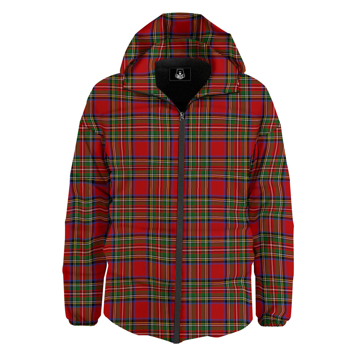 Scottish Tartan Pixel Stewart Print Pattern Down Jacket-grizzshop
