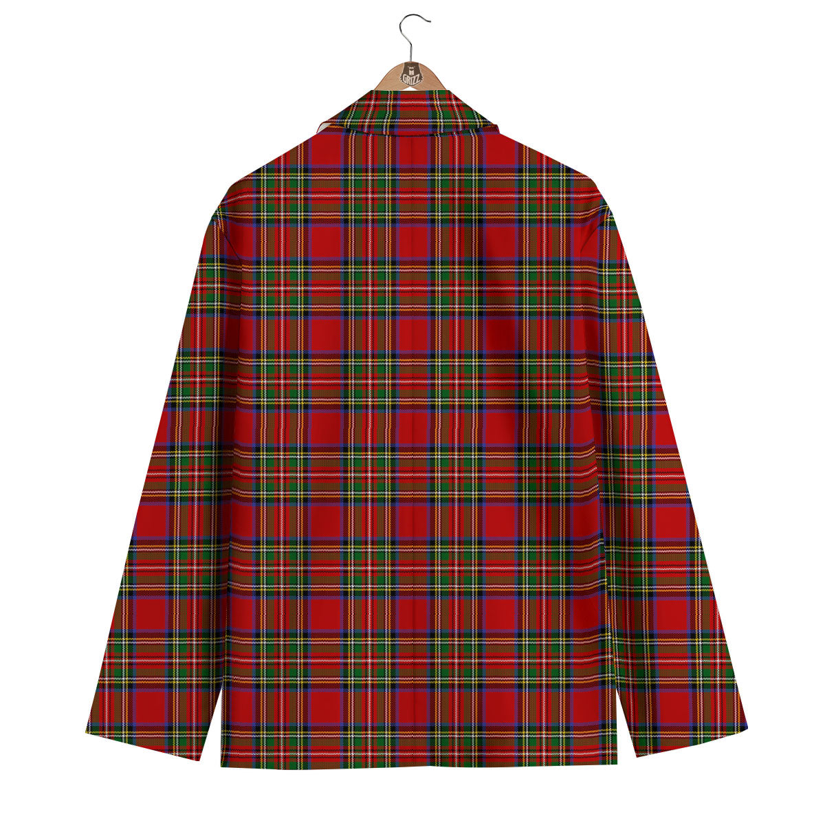 Scottish Tartan Pixel Stewart Print Pattern Men's Blazer-grizzshop
