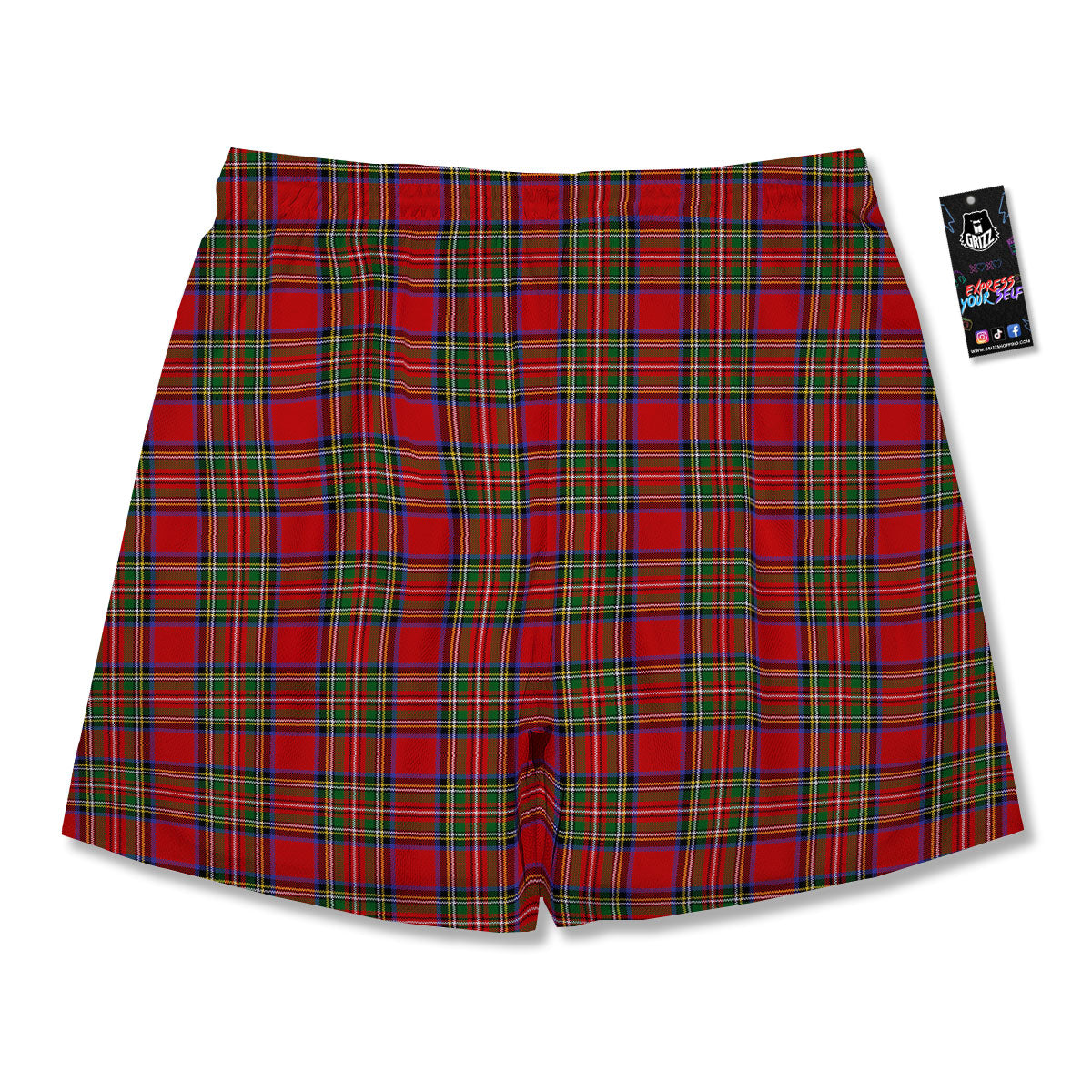 Scottish Tartan Pixel Stewart Print Pattern Men's Running Shorts-grizzshop