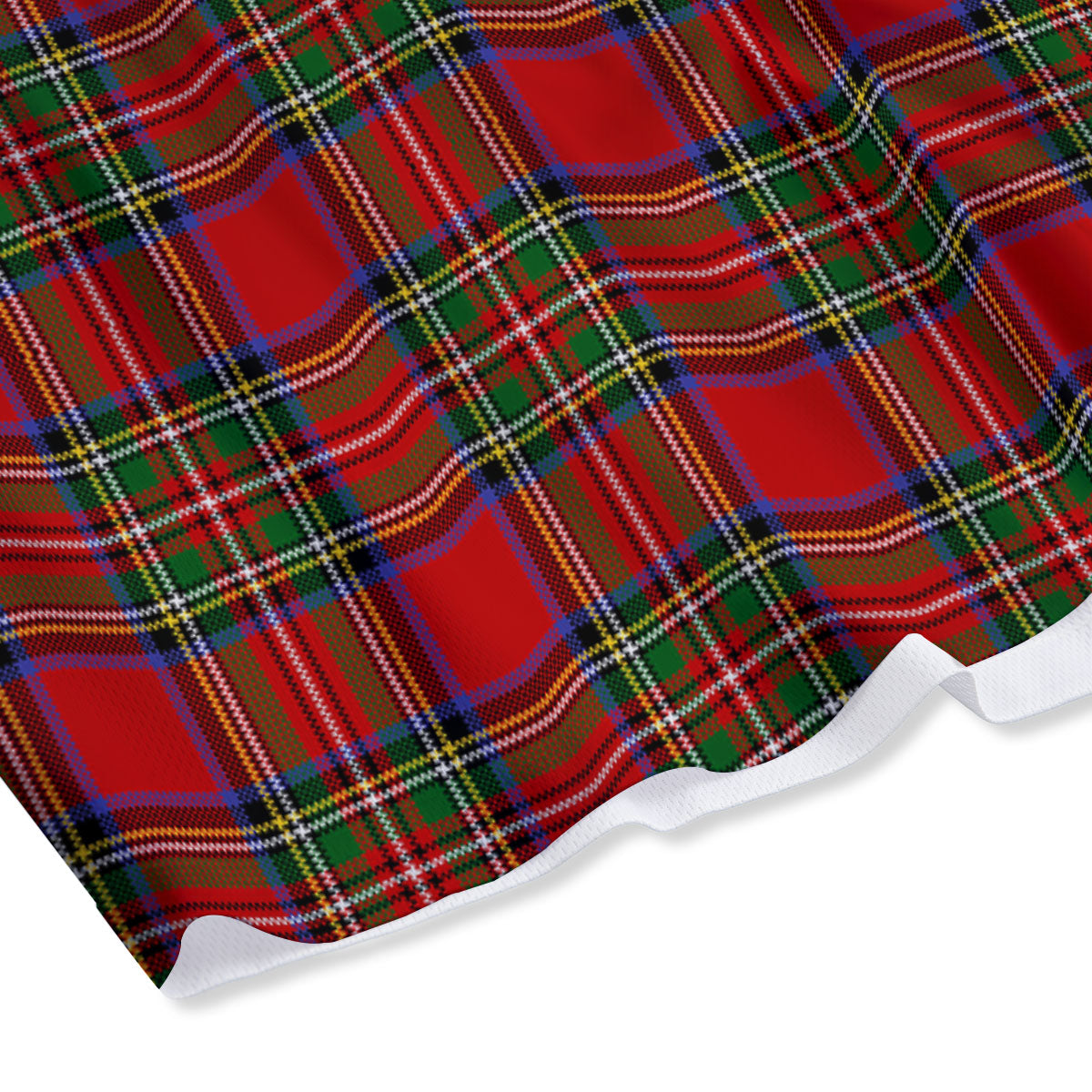 Scottish Tartan Pixel Stewart Print Pattern Mesh Shorts
