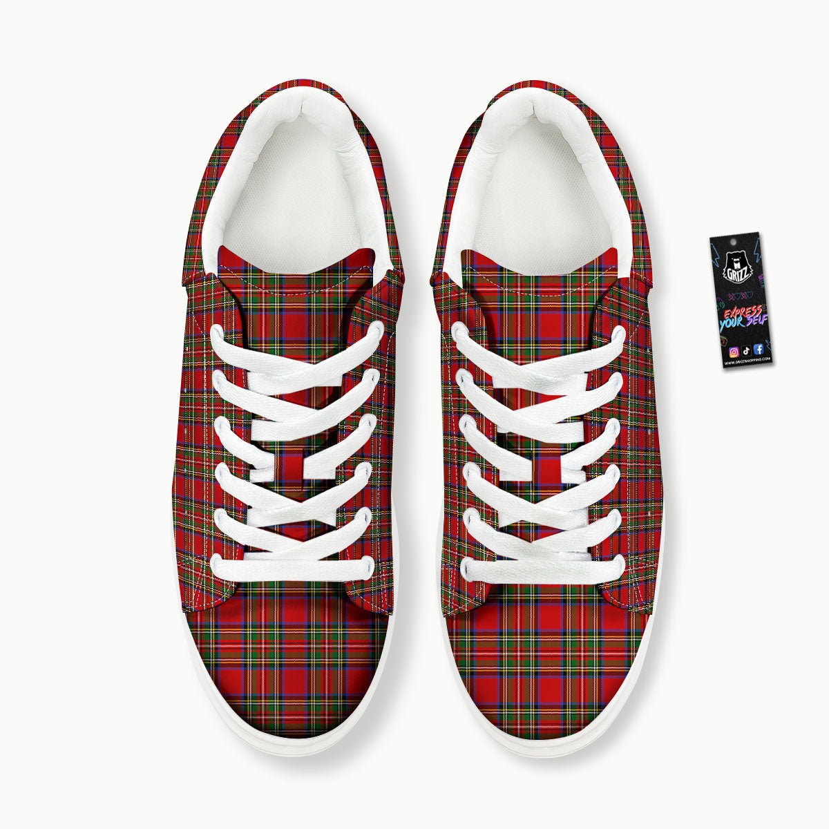 Scottish Tartan Pixel Stewart Print Pattern Platform Shoes-grizzshop