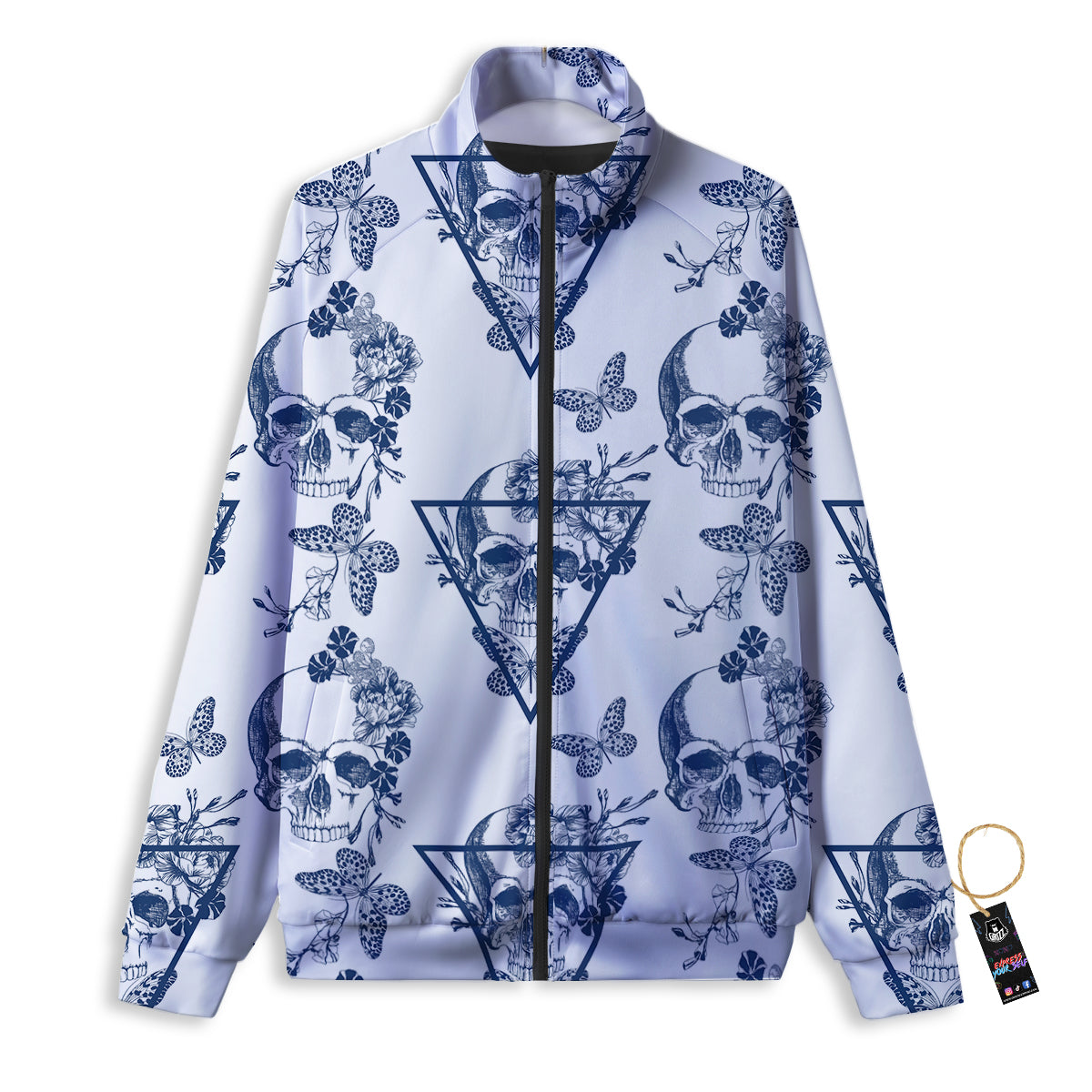 Scottish Tartan Pixel Stewart Print Pattern Track Jacket-grizzshop