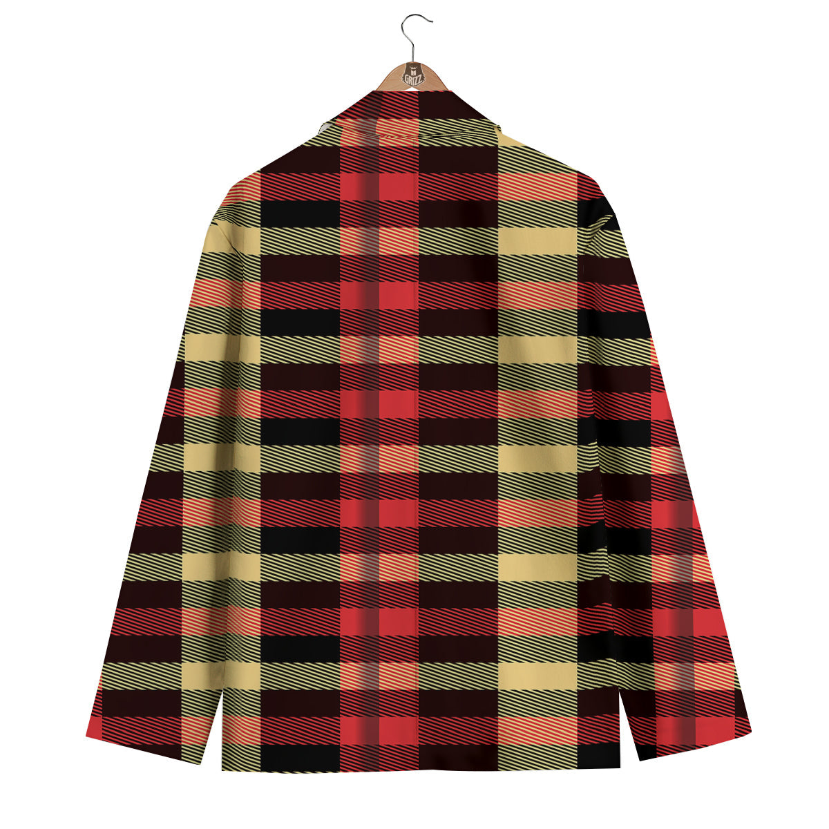 Scottish Tartan Red Yellow Plaid Men's Blazer-grizzshop