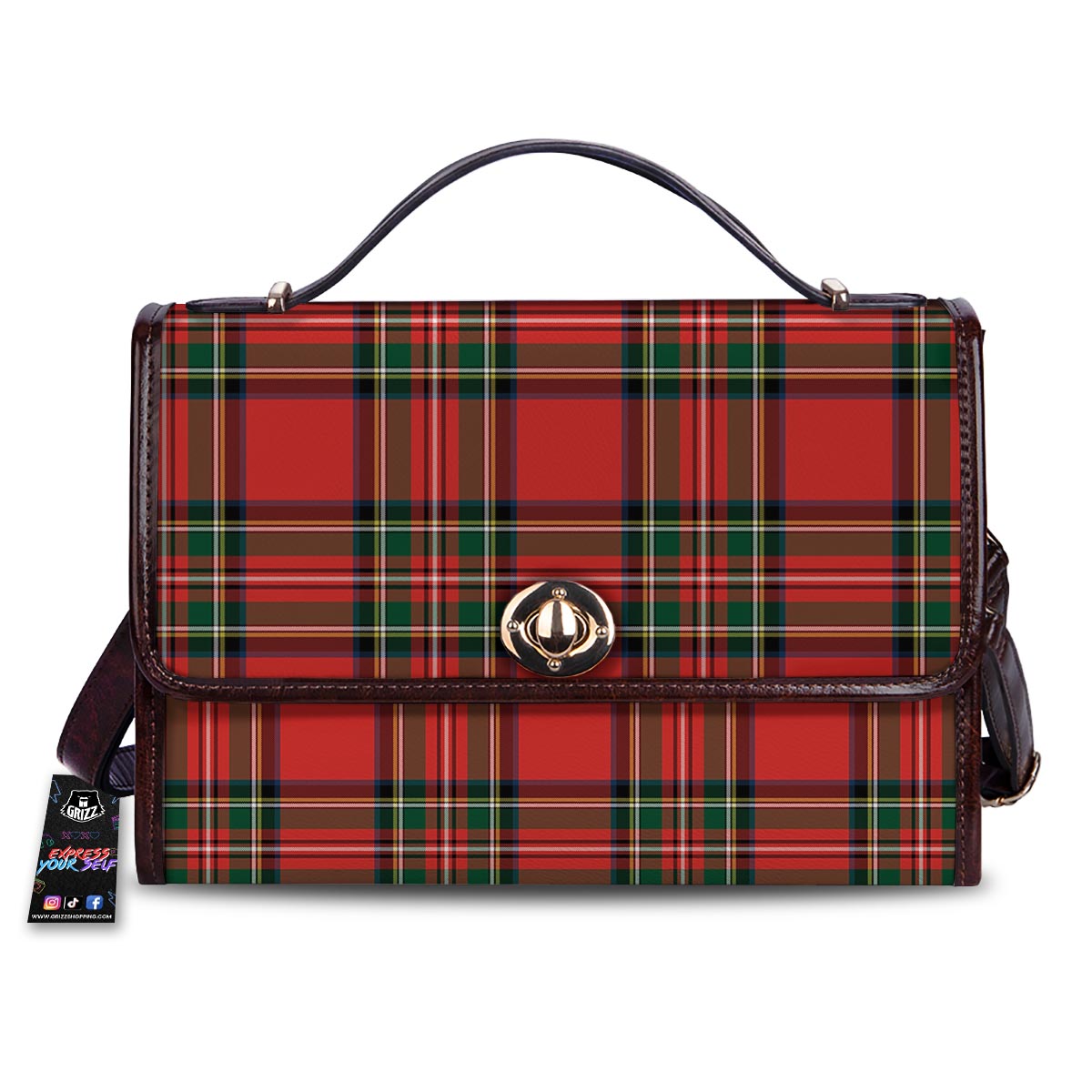 Scottish Stewart Tartan Print Pattern Women's Satchel Bag