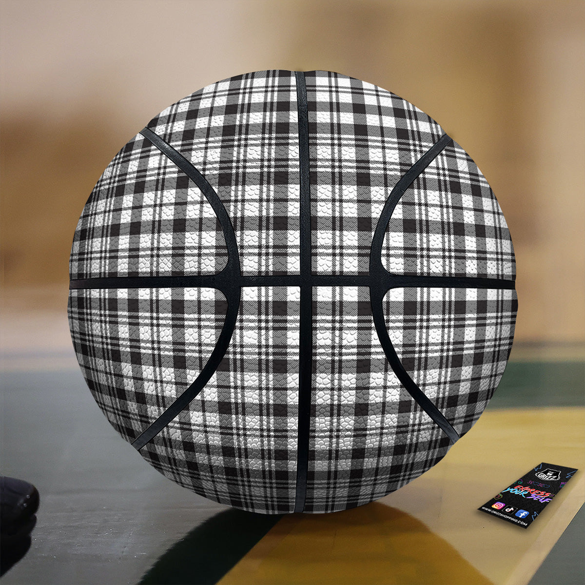 Scottish Tartan Black Watch Print Basketball