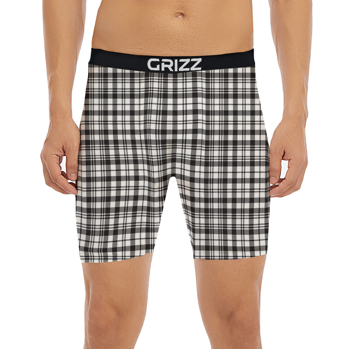 Scottish Tartan Black Watch Print Boxer Briefs