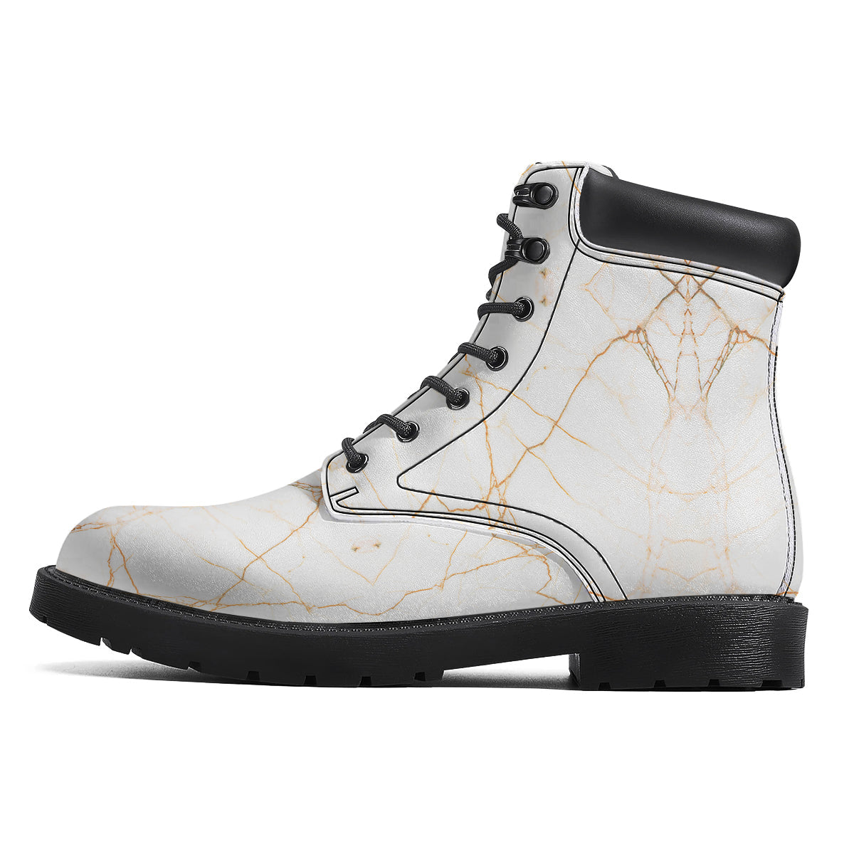 Scratch Marble White Gold Print Pattern Boots-grizzshop