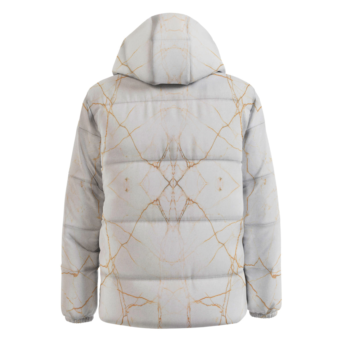 Scratch Marble White Gold Print Pattern Down Jacket-grizzshop