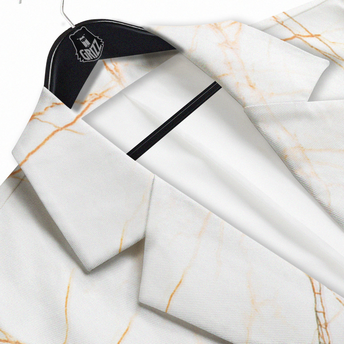 Scratch Marble White Gold Print Pattern Men's Sport Coat-grizzshop