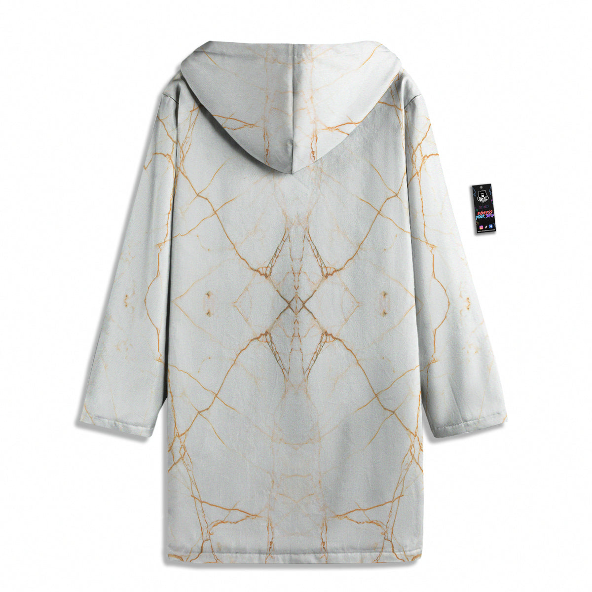 Scratch Marble White Gold Print Pattern Men's Windbreaker Jacket-grizzshop