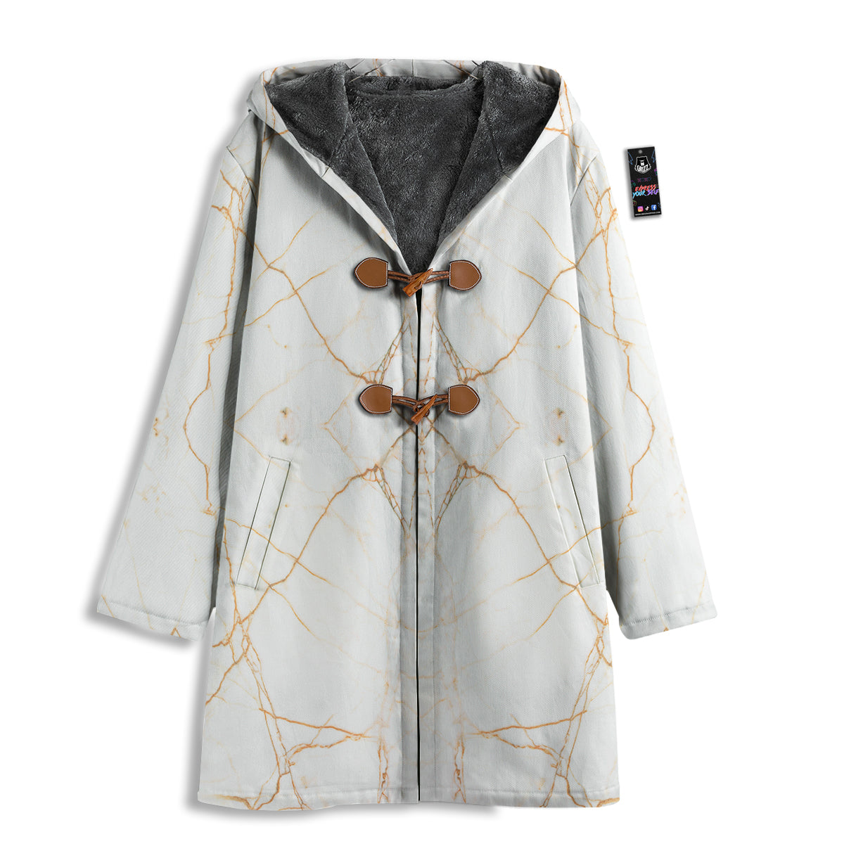 Scratch Marble White Gold Print Pattern Men's Windbreaker Jacket-grizzshop