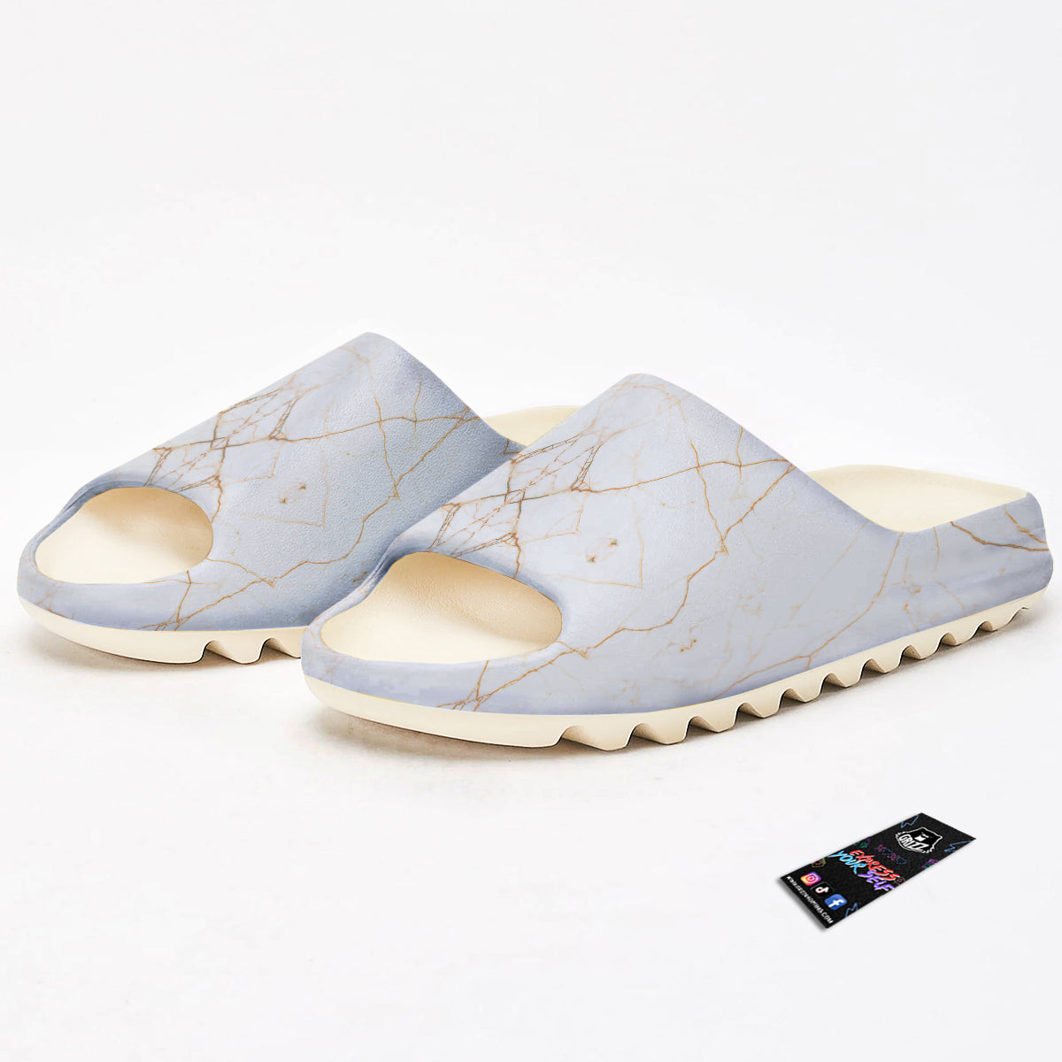 Scratch Marble White Gold Print Pattern Sandals-grizzshop