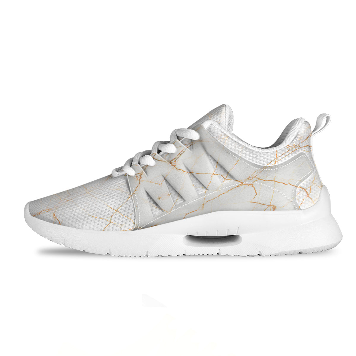 Scratch Marble White Gold Print Pattern Tennis Shoes-grizzshop