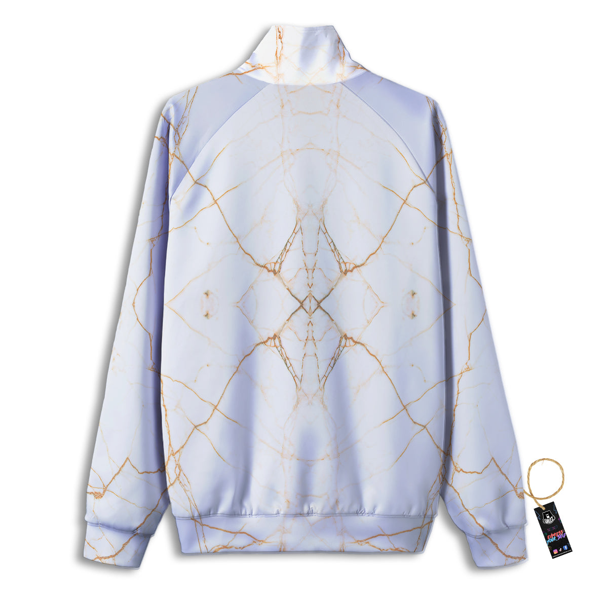 Scratch Marble White Gold Print Pattern Track Jacket-grizzshop