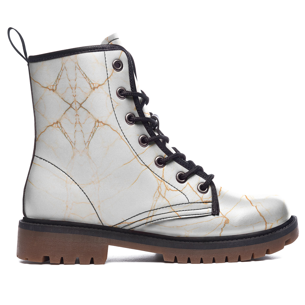 Scratch Marble White Gold Print Pattern Work Boots-grizzshop