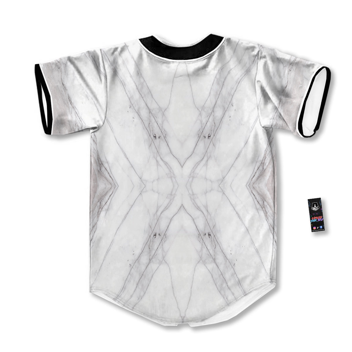 Scratch Marble White Gray Print Pattern Baseball Jersey-grizzshop