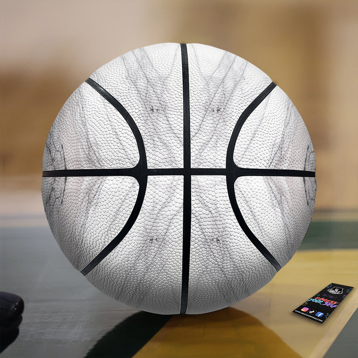 Scratch Marble White Gray Print Pattern Basketball