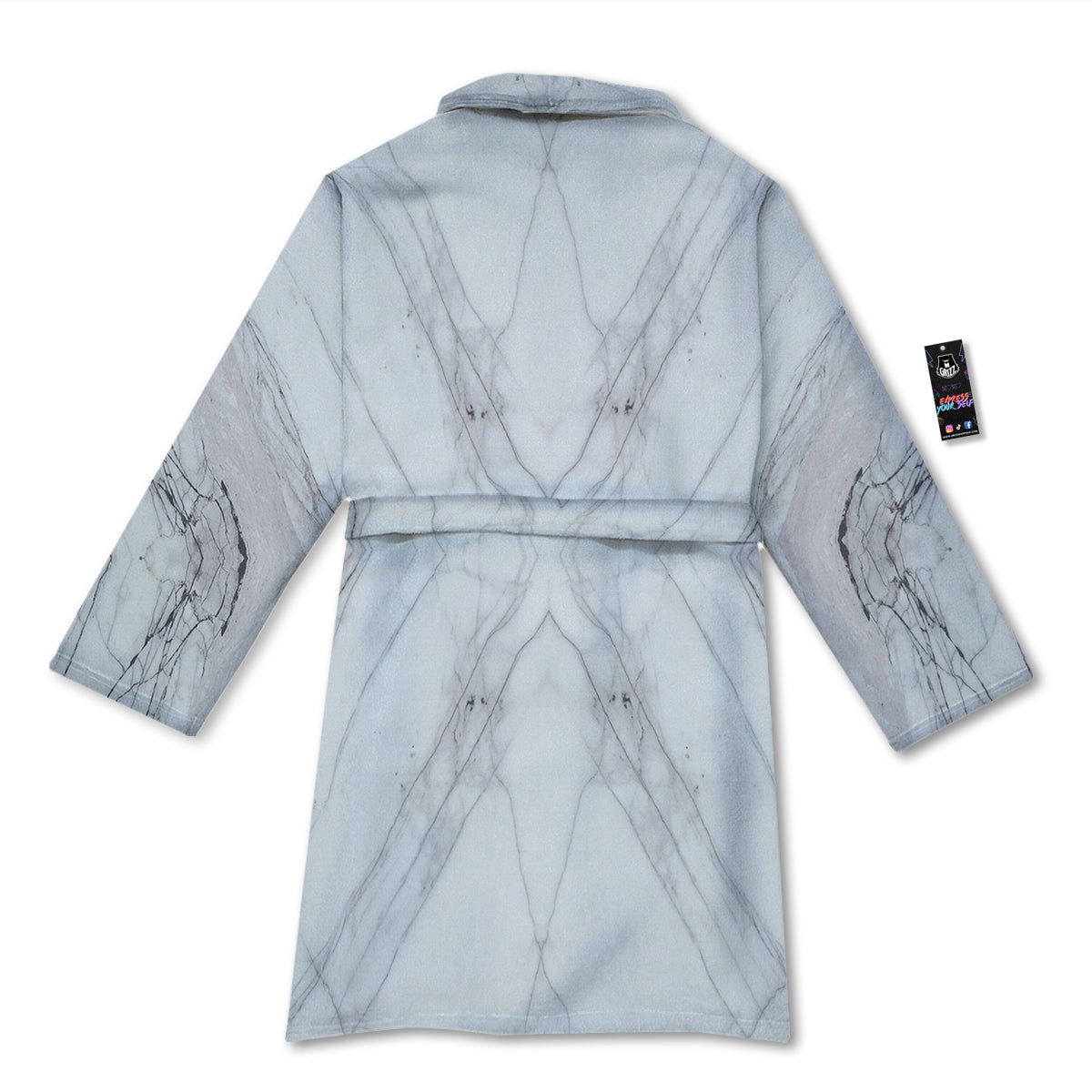 Scratch Marble White Gray Print Pattern Bathrobe-grizzshop