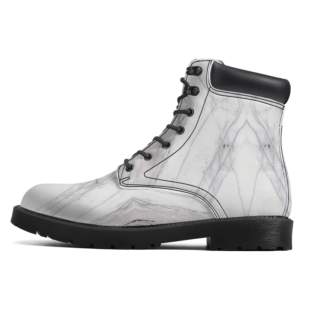 Scratch Marble White Gray Print Pattern Boots-grizzshop