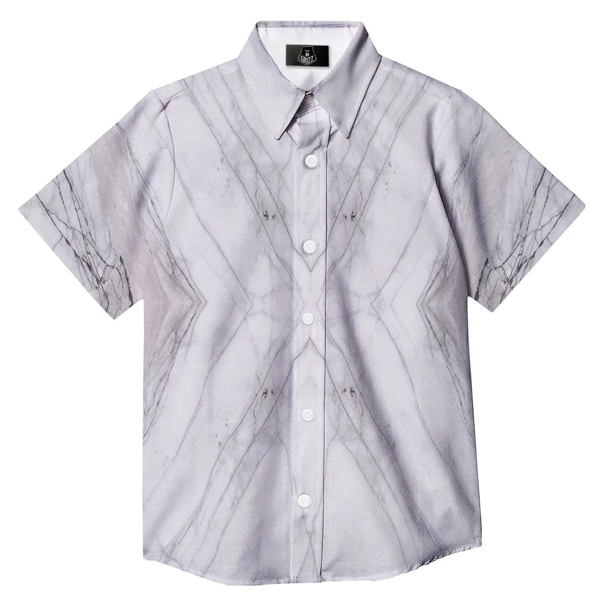 Scratch Marble White Gray Print Pattern Button Up Shirt-grizzshop