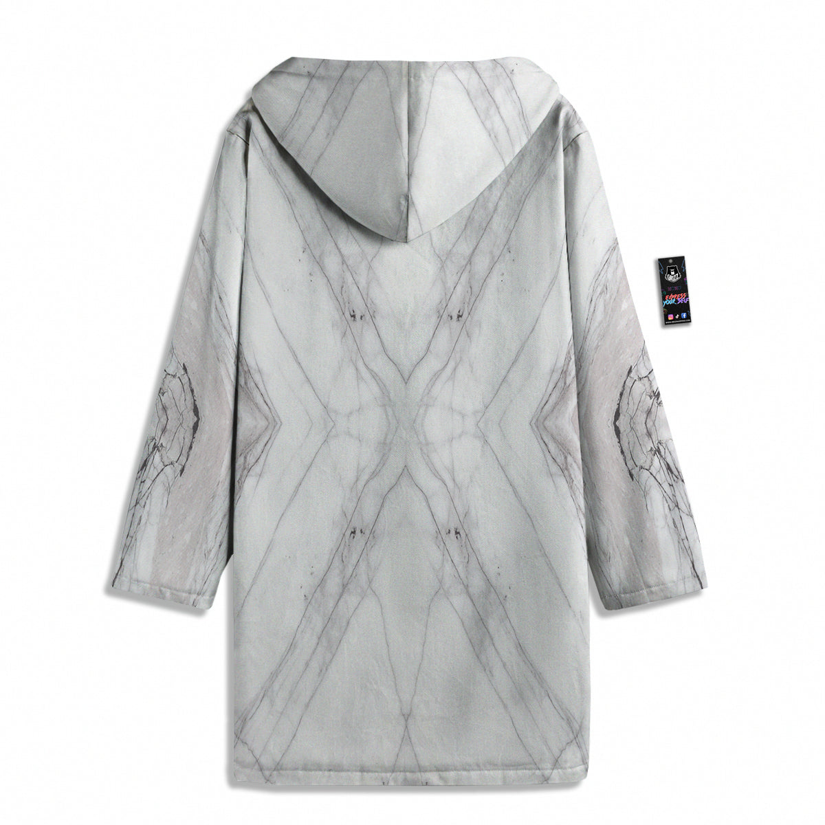 Scratch Marble White Gray Print Pattern Men's Windbreaker Jacket-grizzshop