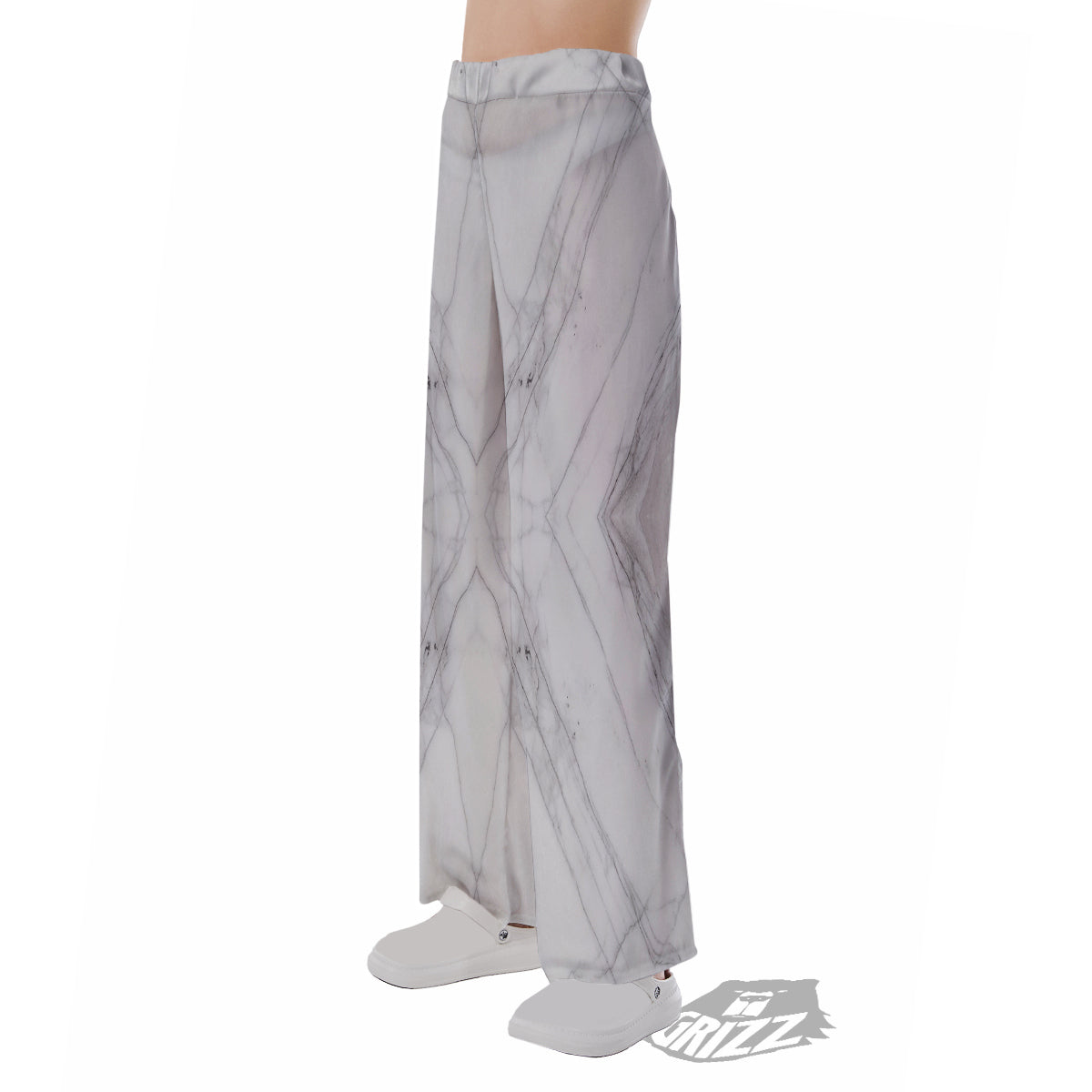 Scratch Marble White Gray Print Pattern Pajama Pants-grizzshop