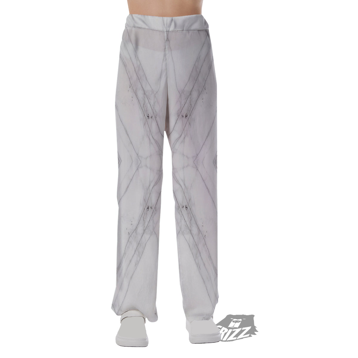 Scratch Marble White Gray Print Pattern Pajama Pants-grizzshop