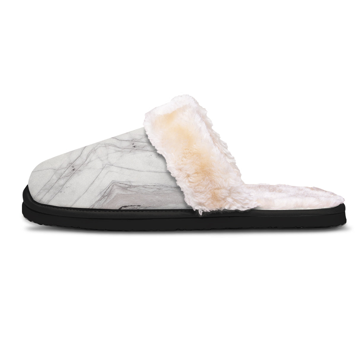 Scratch Marble White Gray Print Pattern Slippers-grizzshop