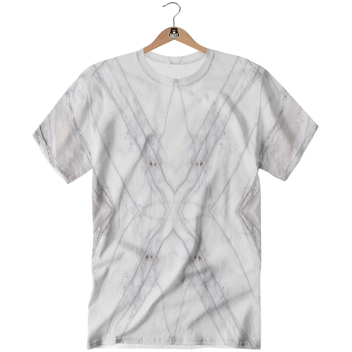 Scratch Marble White Gray Print Pattern T-Shirt-grizzshop