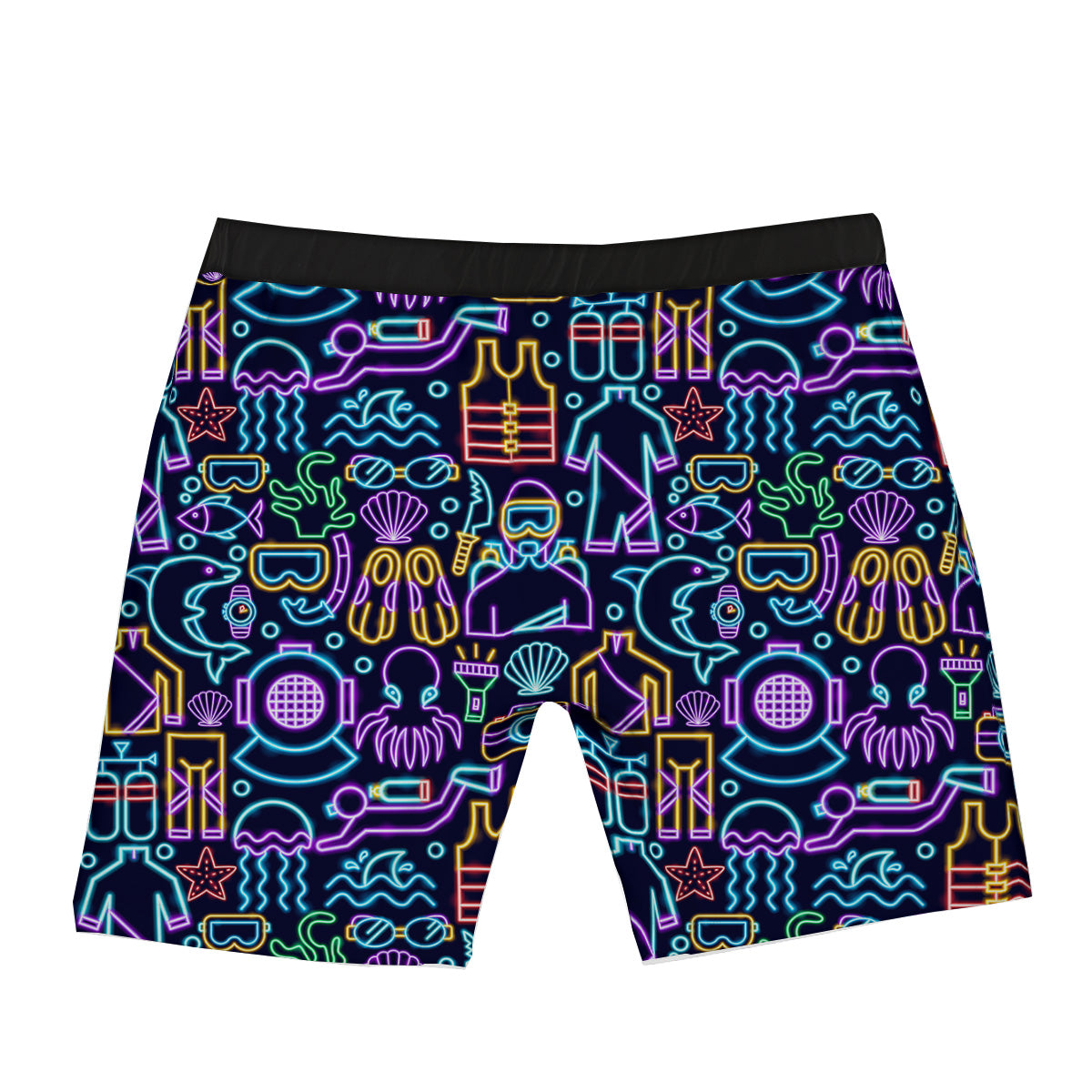 Scuba Diver Neon Print Pattern Boxer Briefs-grizzshop
