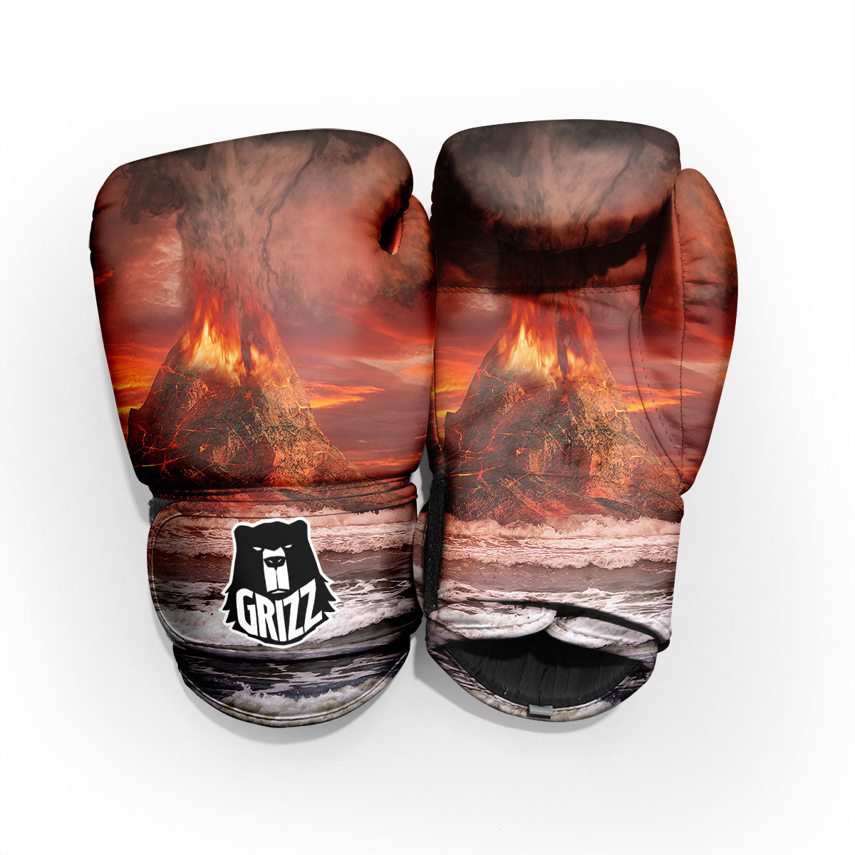 Sea And Volcano Print Pro Boxing Glove