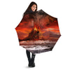 Sea And Volcano Print Umbrella-grizzshop