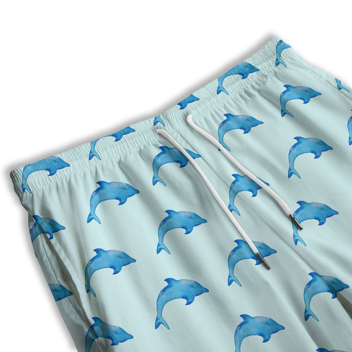 Sea Dolphin Watercolor Print Pattern Men's Athletic Shorts