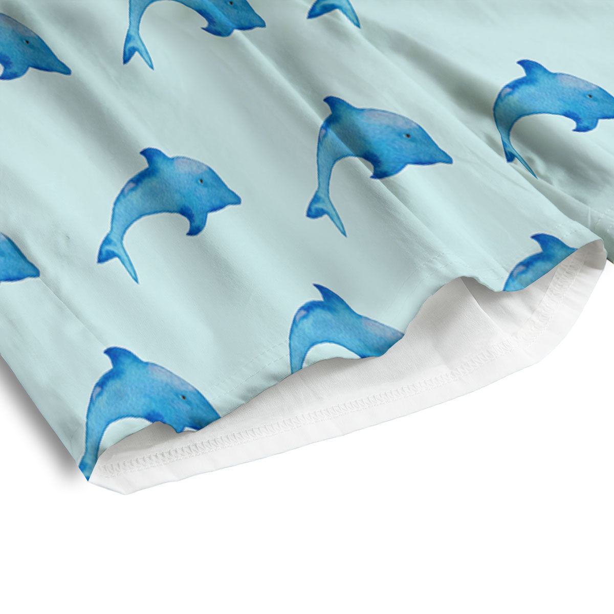 Sea Dolphin Watercolor Print Pattern Men's Athletic Shorts