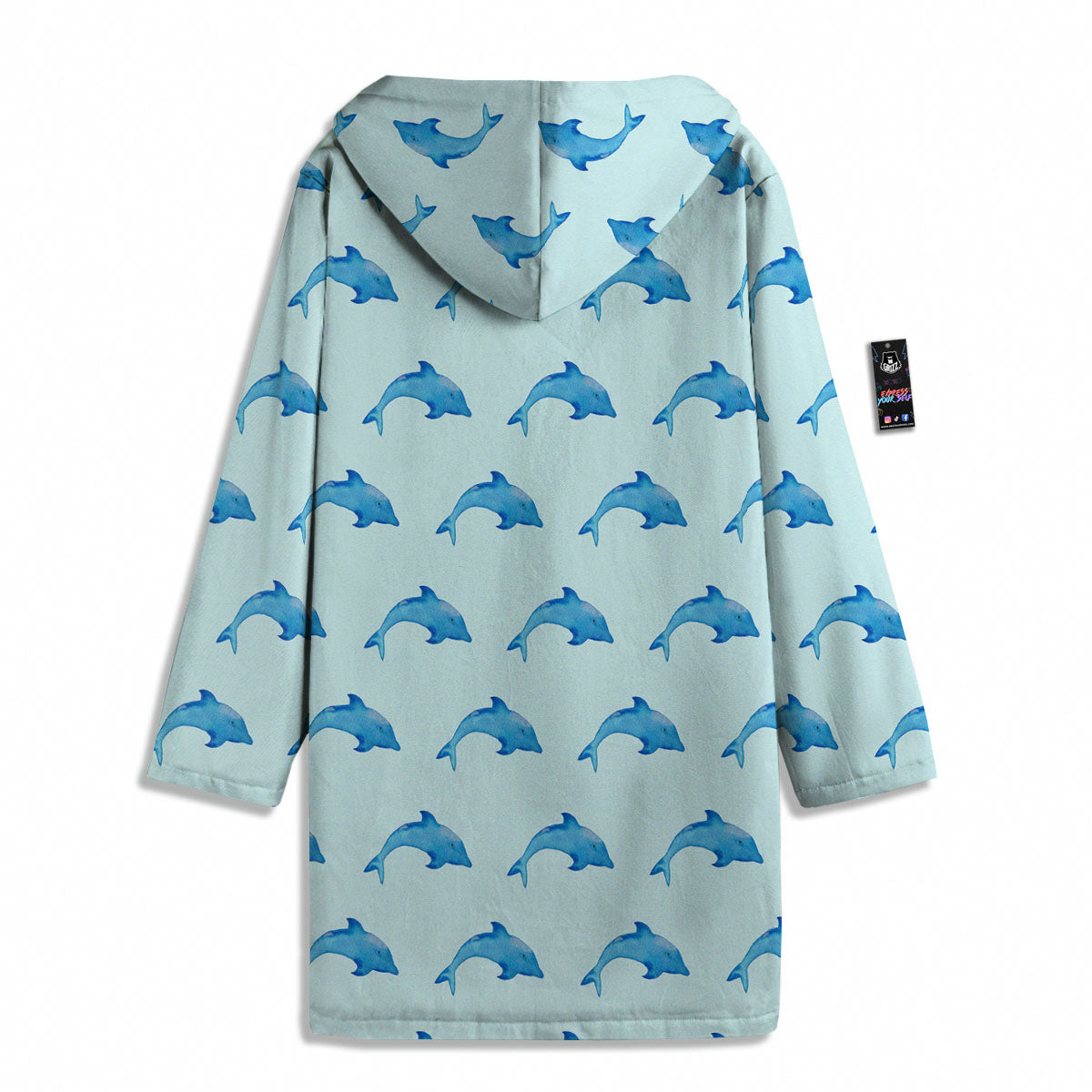 Sea Dolphin Watercolor Print Pattern Men's Windbreaker Jacket-grizzshop