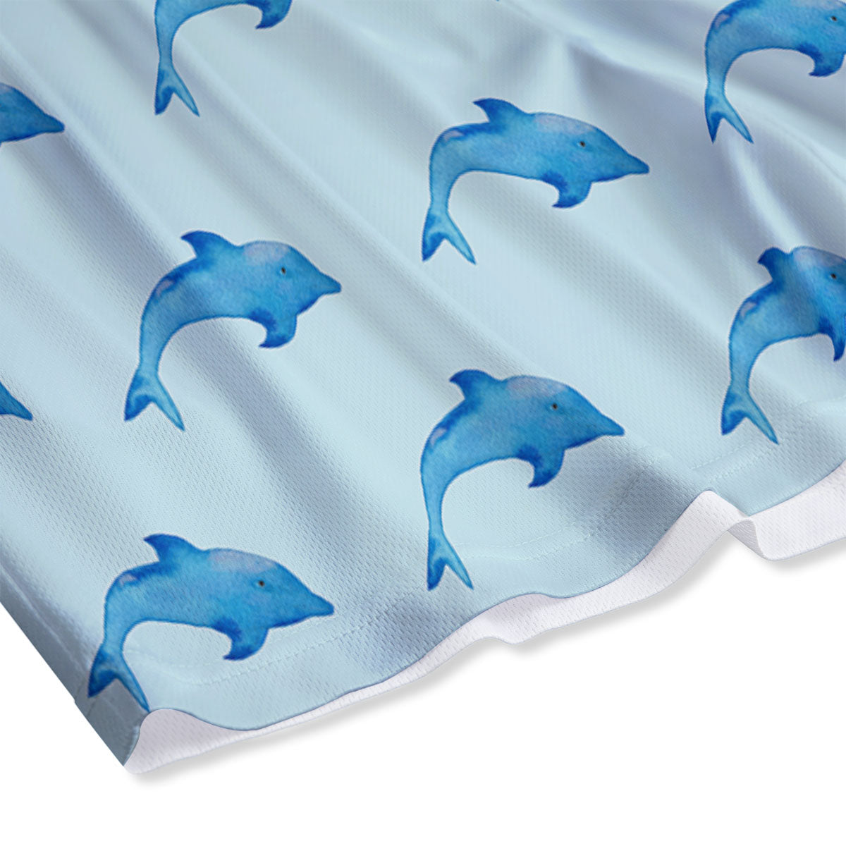 Sea Dolphin Watercolor Print Pattern Mesh Shorts