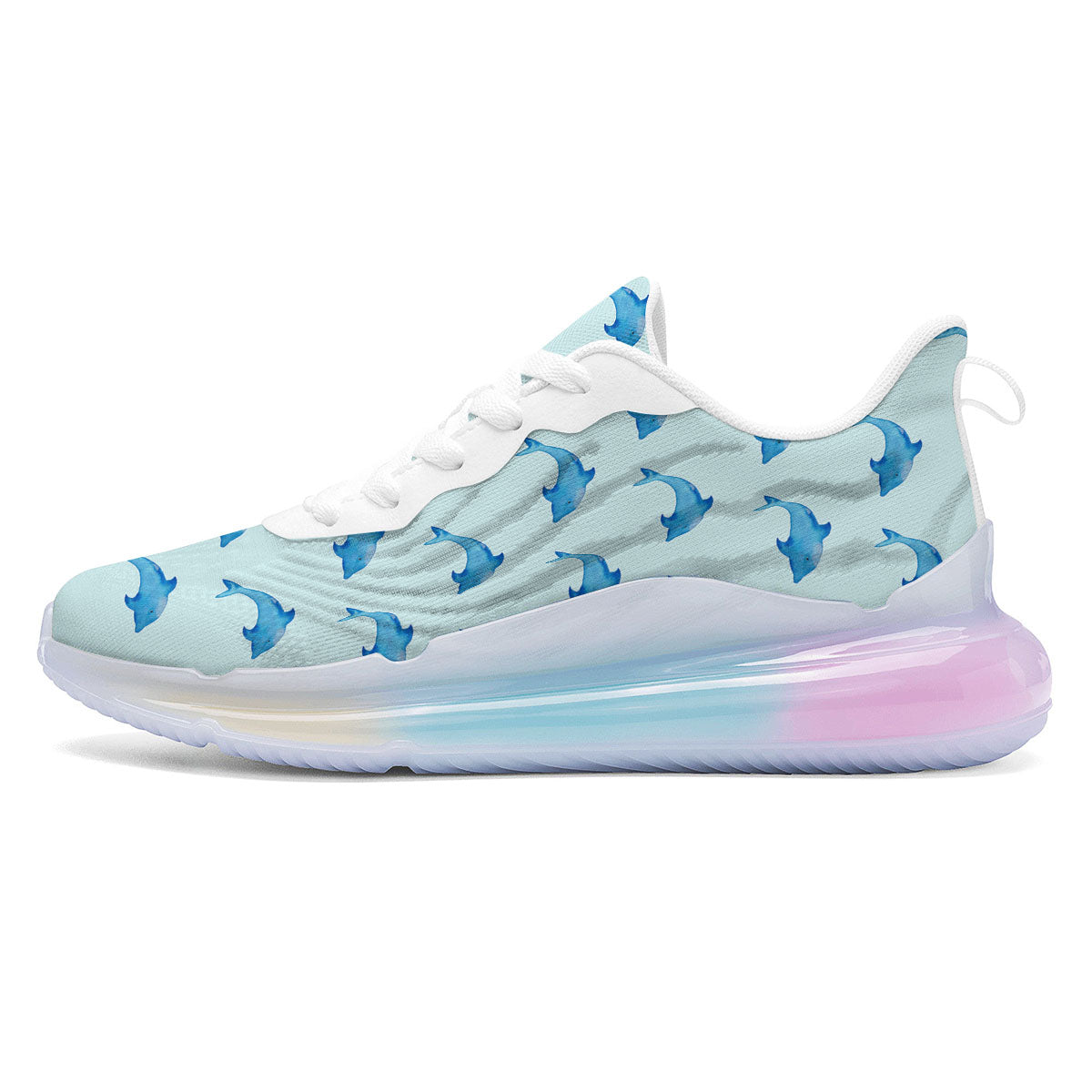 Sea Dolphin Watercolor Print Pattern Running Sneakers-grizzshop