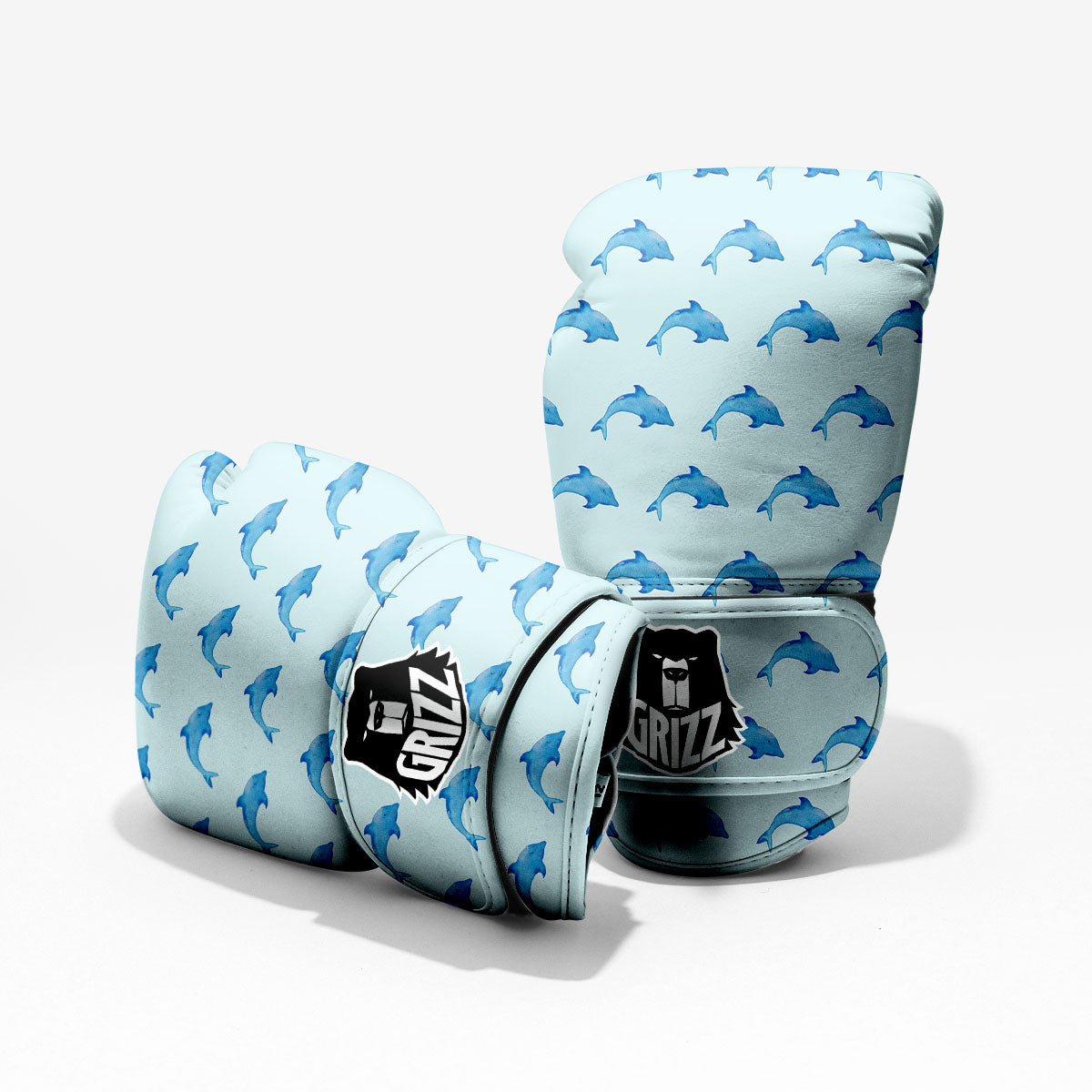 Sea Dolphin Watercolor Print Pattern Pro Boxing Glove