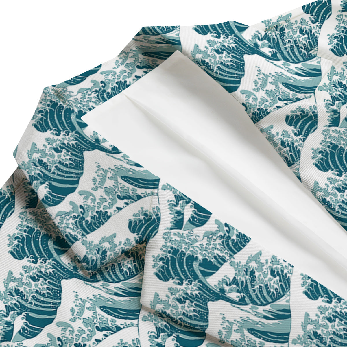 Sea Hokusai Print Pattern Men's Blazer-grizzshop