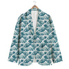 Sea Hokusai Print Pattern Men's Blazer-grizzshop