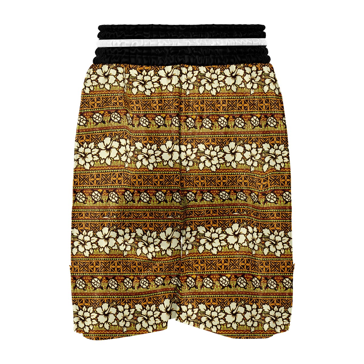 Sea Turtle Aztec Hibiscus Hawaiian Pattern Print Boxing Shorts-grizzshop