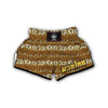 Sea Turtle Aztec Hibiscus Hawaiian Pattern Print Muay Thai Boxing Shorts-grizzshop